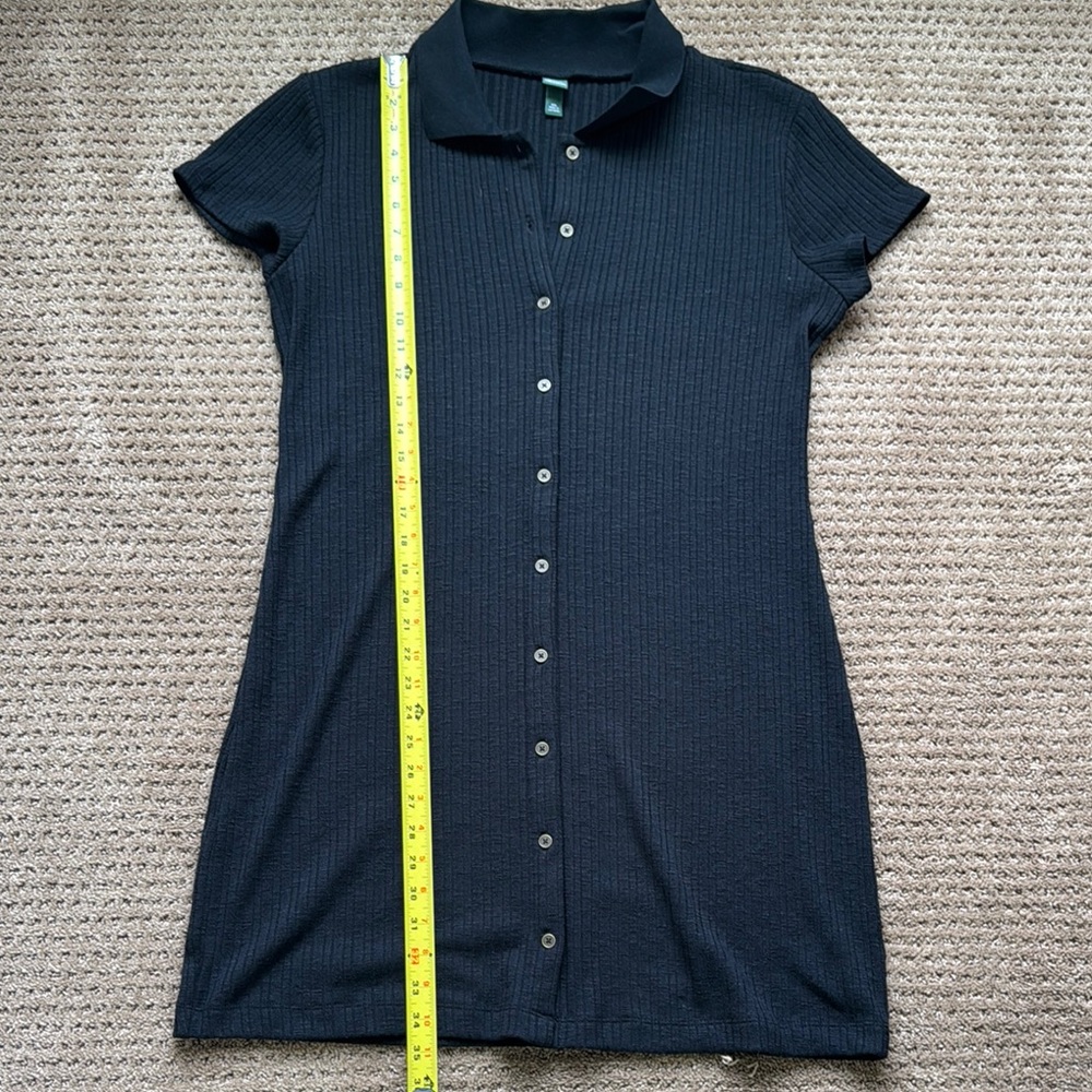 Black Ribbed Button-Down Dress! 🖤🖤🖤 - Picture 6 of 9